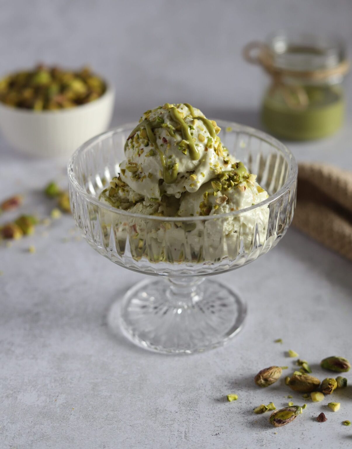 Wysokobiałkowe lody pistacjowe