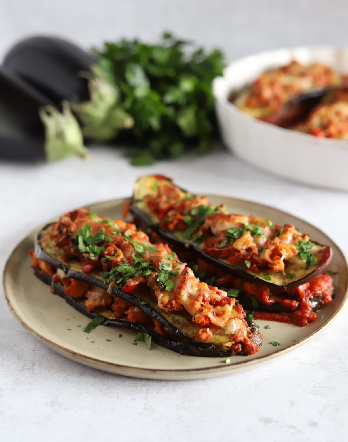 Zapiekanka z bakłażanem i mięsem mielonym