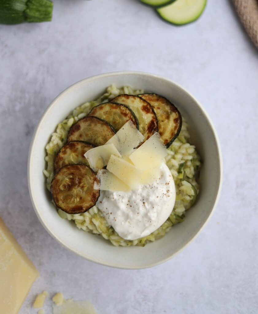 Risotto cukiniowe z burratą